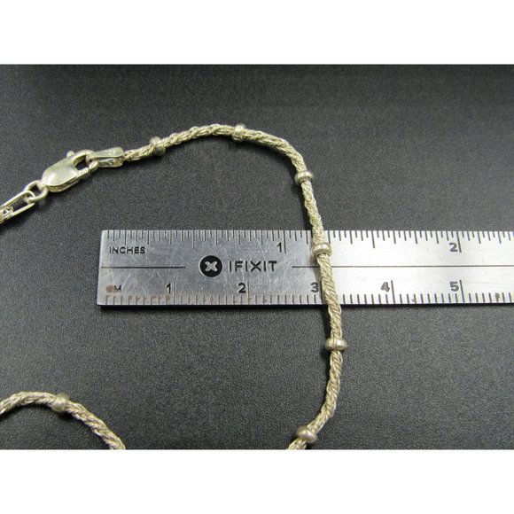 7" Sterling Silver Chain Braided Style Orb Bracelet Vintage Elegant Beautiful - Picture 5 of 6